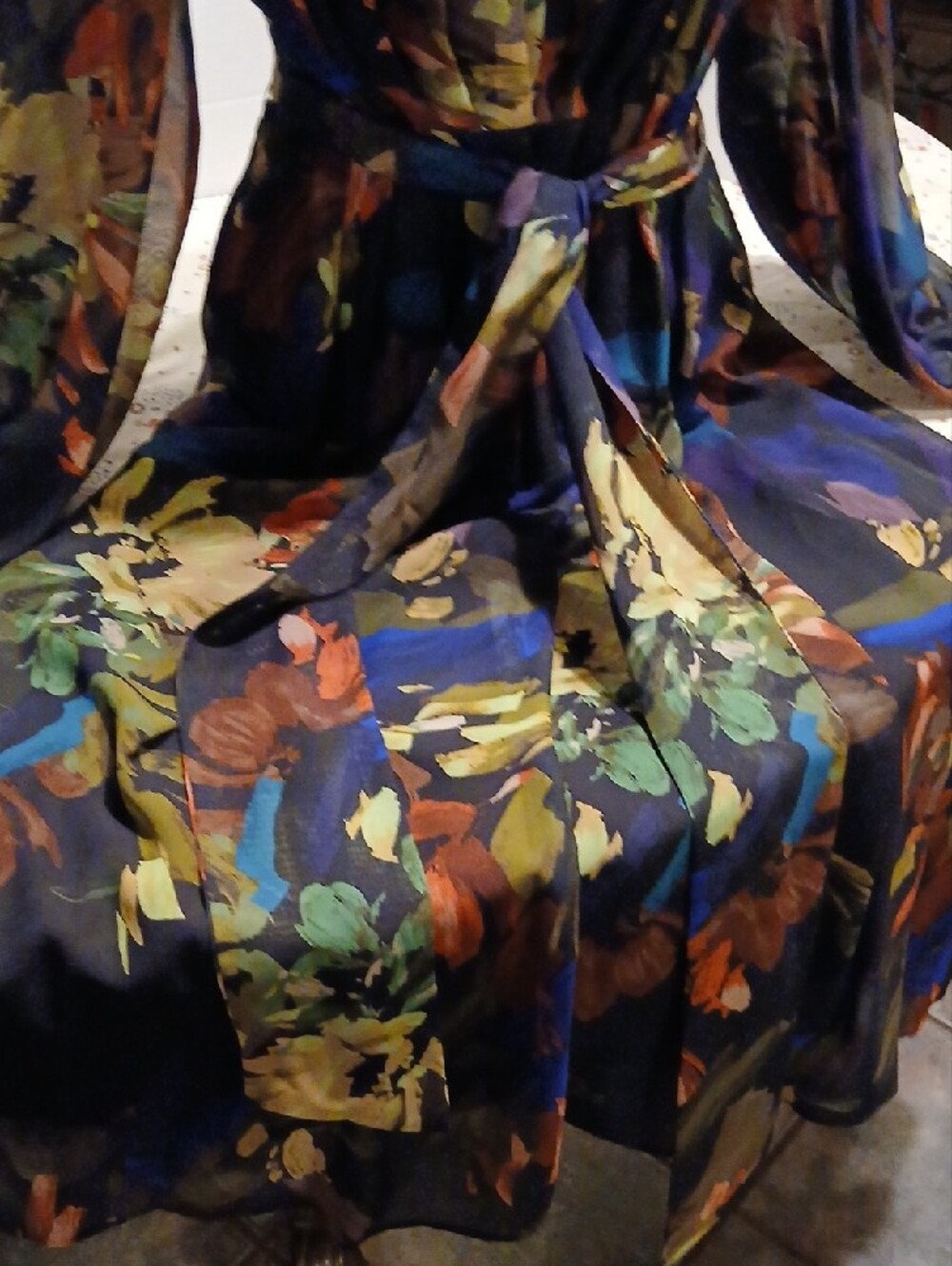 Alex Marie Navy Maxi Dress with Green, Brown & Blue Floral Print - Picture 8 of 16